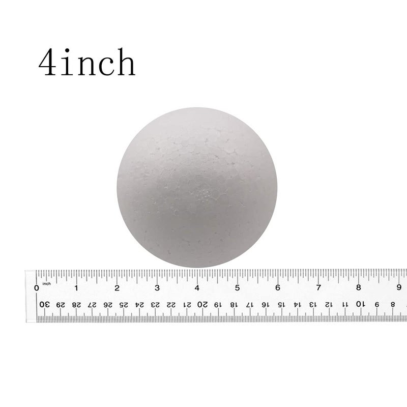 FFchuanhe 16 Pack Foam Balls for Crafts, 4 Inch Polystyrene Smooth Round Balls, for Arts and Crafts Supplies, School Project, Weddings, Christmas, Home Decoration and Various Gathering White - Image 3